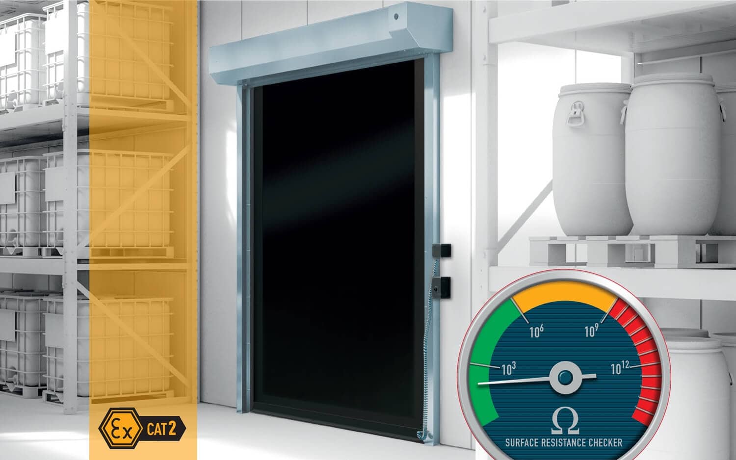 Ușa industrială rapidă Dynaco S-5 Atex Ușa industrială rapidă Dynaco S-5 Atex
